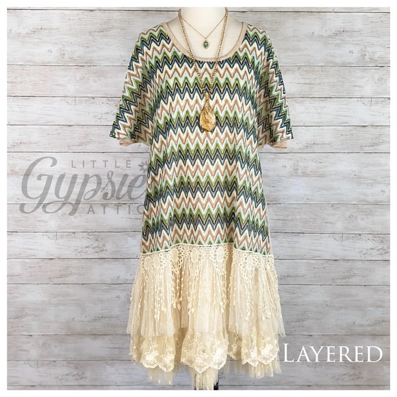 Ryu Miss-oni Chevron and Lace Tunic - Picture 4 of 13